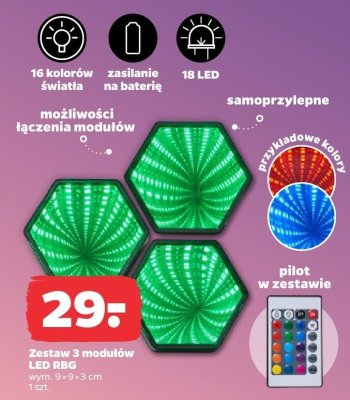 Zestaw 3 modułów LED RBG promocja w Netto