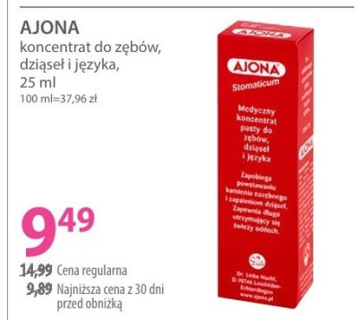Koncentrat AJONA do zębów, dziąseł i języka promocja w Hebe