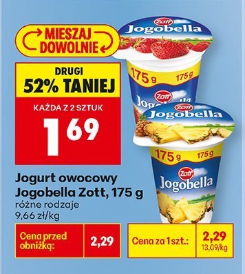 Jogurt owocowy Jogobella Zott, 175 g promocja w Biedronka