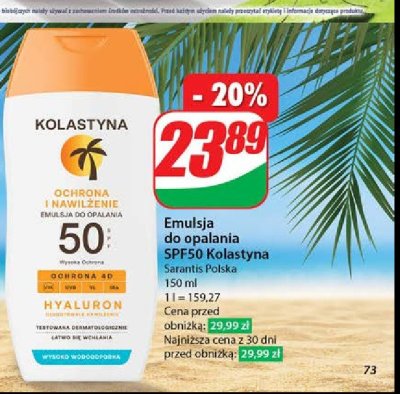 Emulsja do opalania spf 50 Kolastyna family promocja