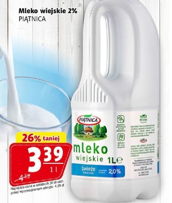 Mleko wiejskie 2% promocja w Prim Market