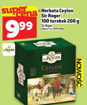 Herbata Ceylon Sir Roger 100 torebek 200 g promocja w TOPAZ