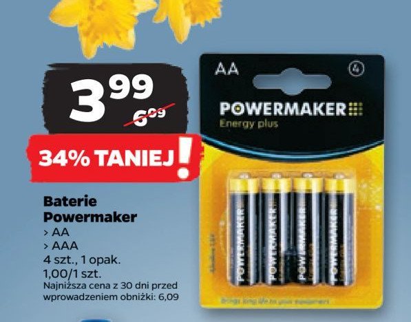 Baterie aa Powermaker energy plus promocja