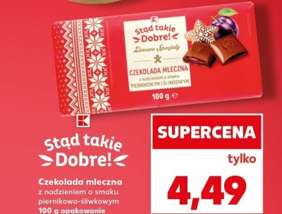 Czekolada mleczna z nadzieniem o smaku piernikowo-śliwkowym 100 g promocja w Kaufland