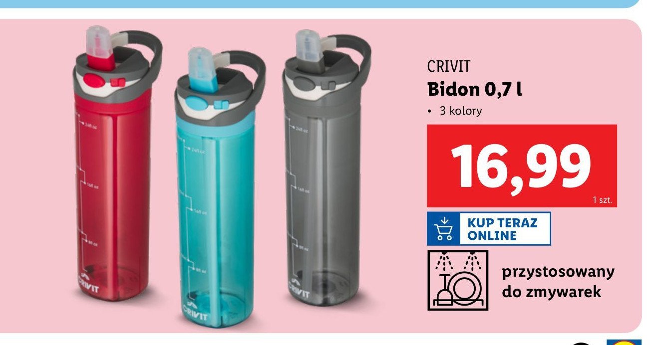 Bidon 0.7 l Crivit promocja w Lidl