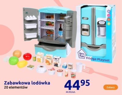 Zabawkowa lodówka 20 elementów House Fun Fridge Playset promocja w Action