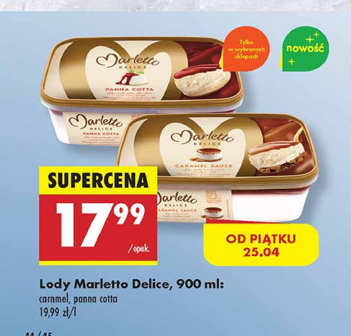 Lody delice caramel Marletto promocja