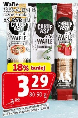 Wafle Wafle różne smaki AS BABUNI promocja w Prim Market