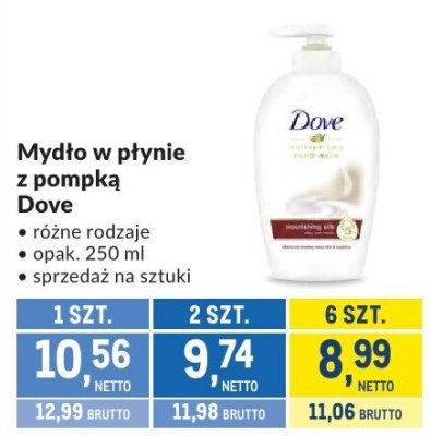 Mydło w płynie z pompką Dove promocja w Makro