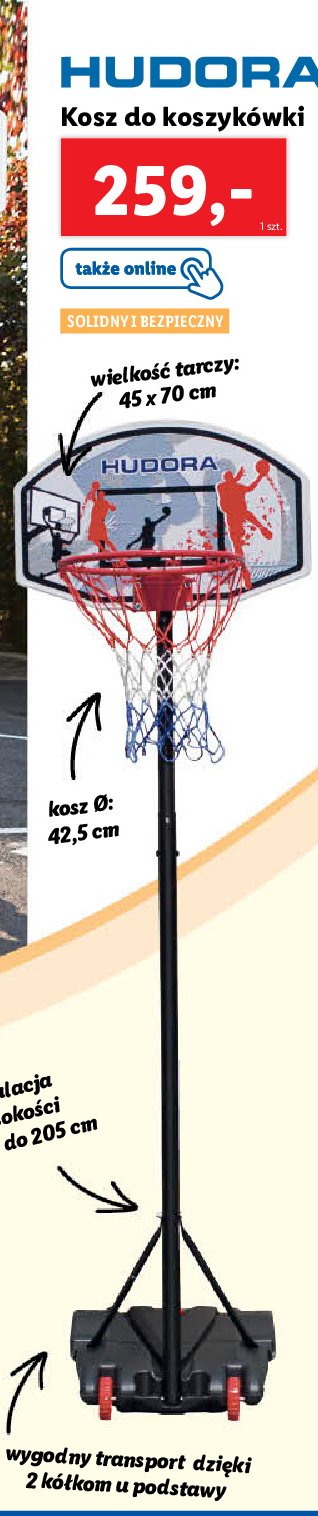 Kosz do koszyk贸wki Hudora promocja