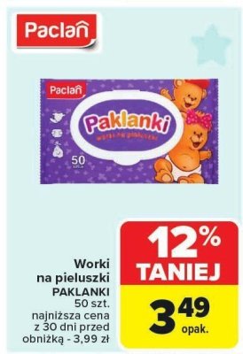 Worki na pieluchy PAKLANKI 50 szt. promocja w Carrefour