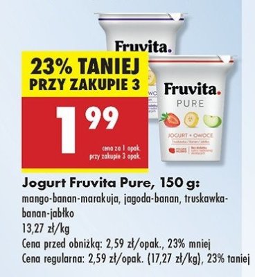 Jogurt mango-banan-marakuja Fruvita pure Fruvitaland promocja