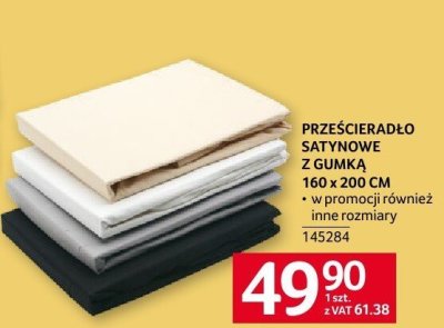 Prześcieradło satynowe z gumką promocja w Selgros