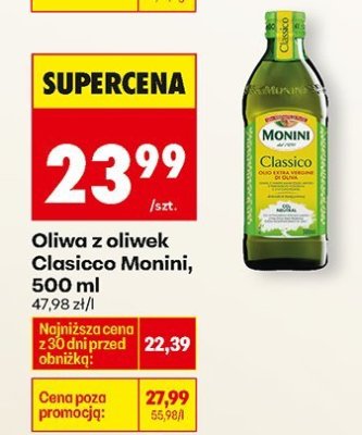 Oliwa z oliwek Classico Monini, 500 ml promocja w Biedronka