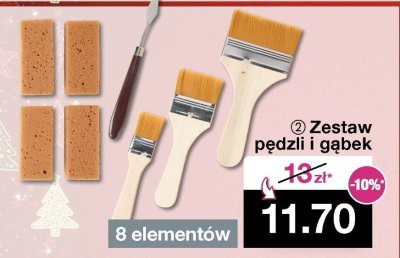 Zestaw pędzli i gąbek 8 elementów promocja w Woolworth