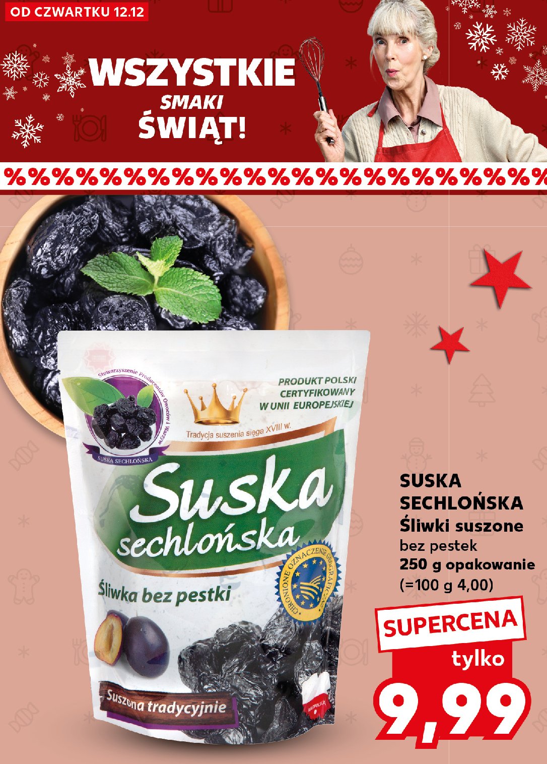 Śliwka suszona bez pestki Suska sechlońska promocja