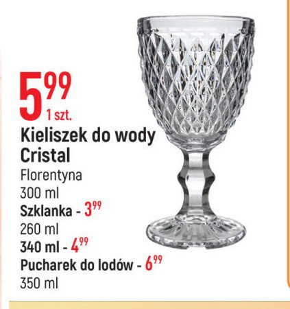 Kieliszek do wody cristal 300 ml Florentyna promocja