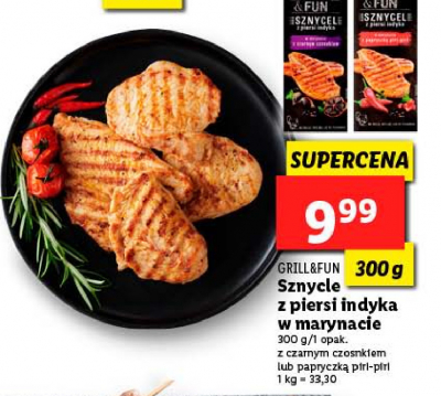 Sznycel z piersi indyka w marynacie z papryczką piri-piri Grill and fun promocja