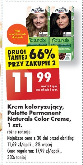 Farba do włosów 1-0 Palette permanent naturals color creme promocja