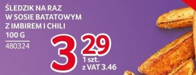 Śledź na raz w sosie batatowym z imbirem i chili Lisner promocja w Selgros