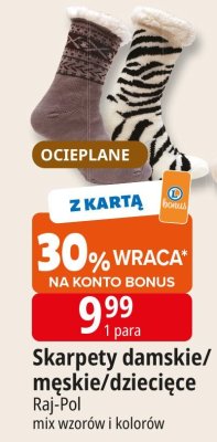 Skarpety damskie ocieplane Raj-Pol promocja w Leclerc