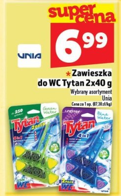 Zawieszka do WC Tytan 2x40 g promocja w TOPAZ