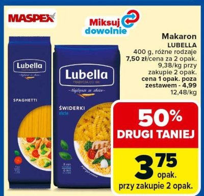 Makaron LUBELLA ŚWIDERKI różne rodzaje promocja w Carrefour