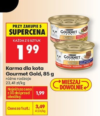 Karma dla kota z drobiem i wołowiną Kiciuś promocja w Biedronka