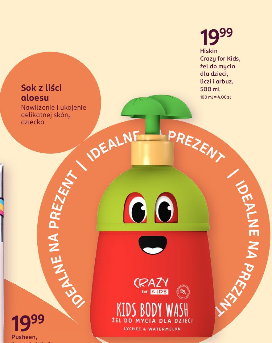 Żel do mycia o zapachu liczi i arbuza Hiskin crazy for kids promocja