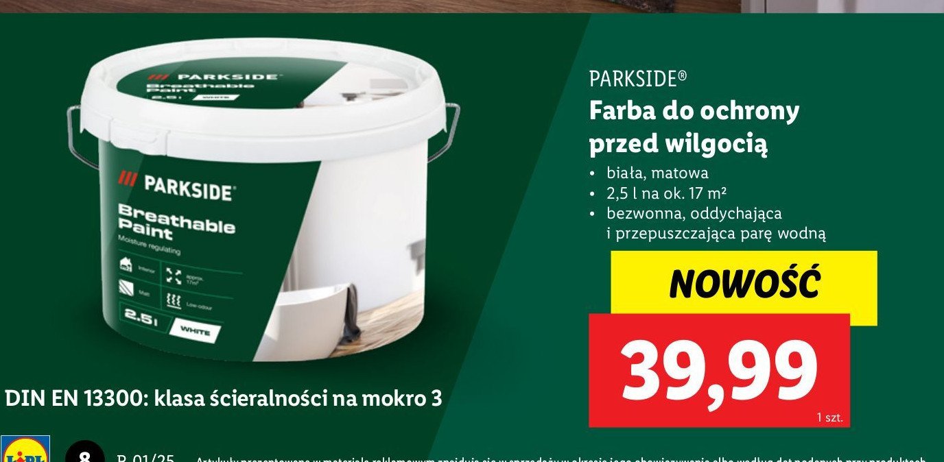 Farba do ochrony przed wilgocią Parkside promocja