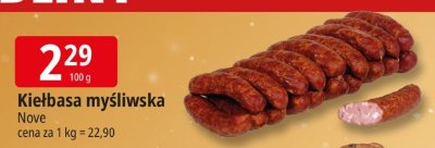 Kiełbasa myśliwska Nove promocja w Leclerc