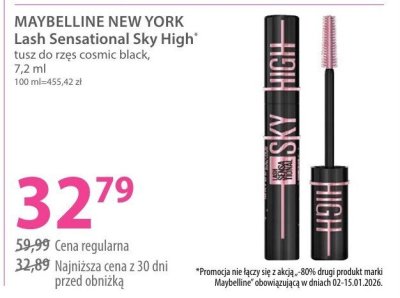 Tusz do rzęs MAYBELLINE NEW YORK Lash Sensational Sky High cosmic black promocja w Hebe