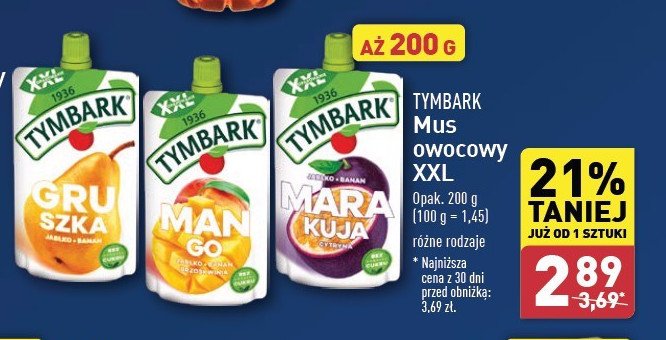 Mus jabłko-banan-marakuja-cytryna Tymbark mus promocja