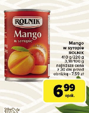 Mango w syropie Rolnik promocja w Carrefour Market