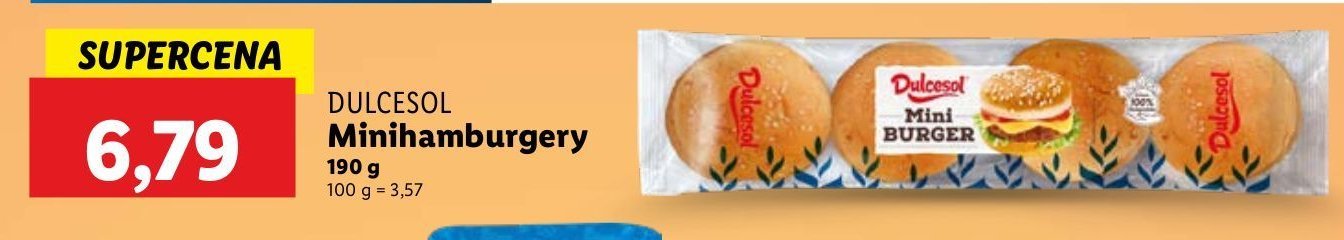Mini burgery DULCESOL promocja