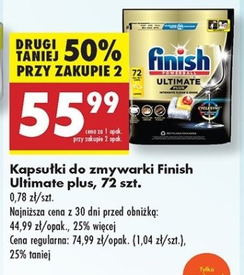 Tabletki do zmywarek lemon Finish ultimate plus promocja