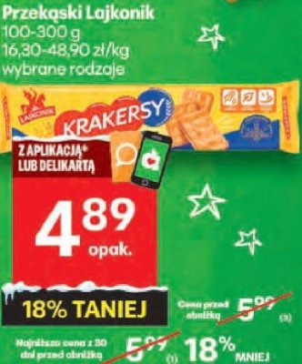 Przekąski Lajkonik wybrane rodzaje promocja w Delikatesy Centrum