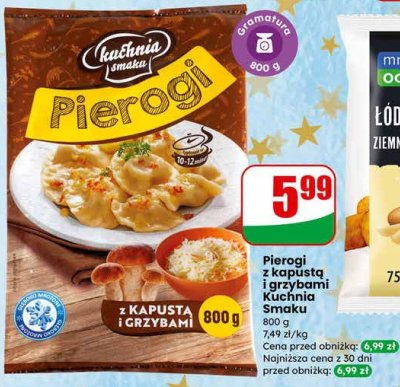 Pierogi z kapustą i grzybami Kuchnia Smaku promocja w Dino