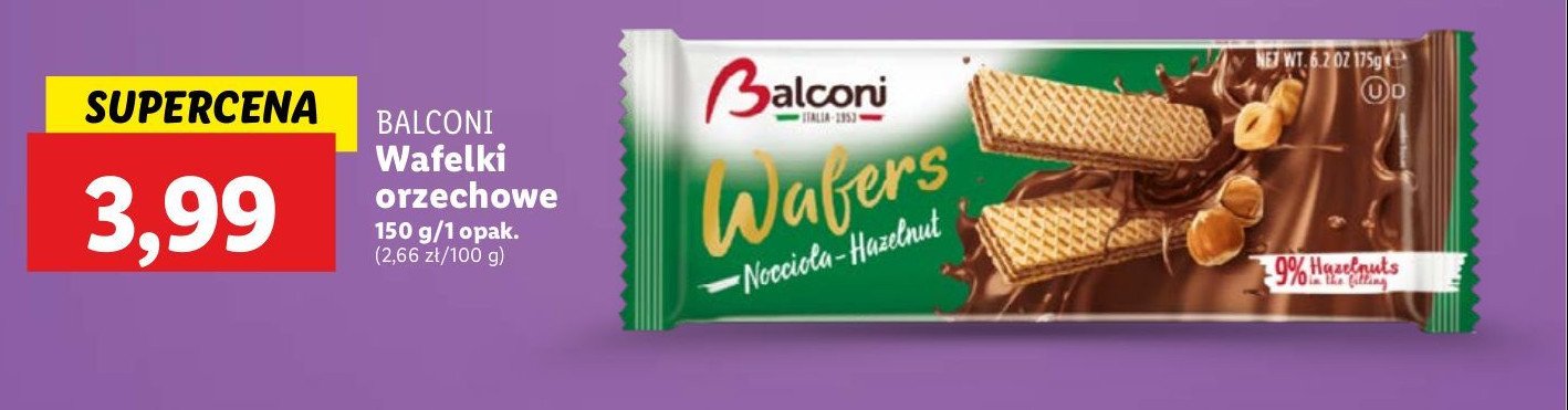 Wafelki orzechowe Balconi promocja