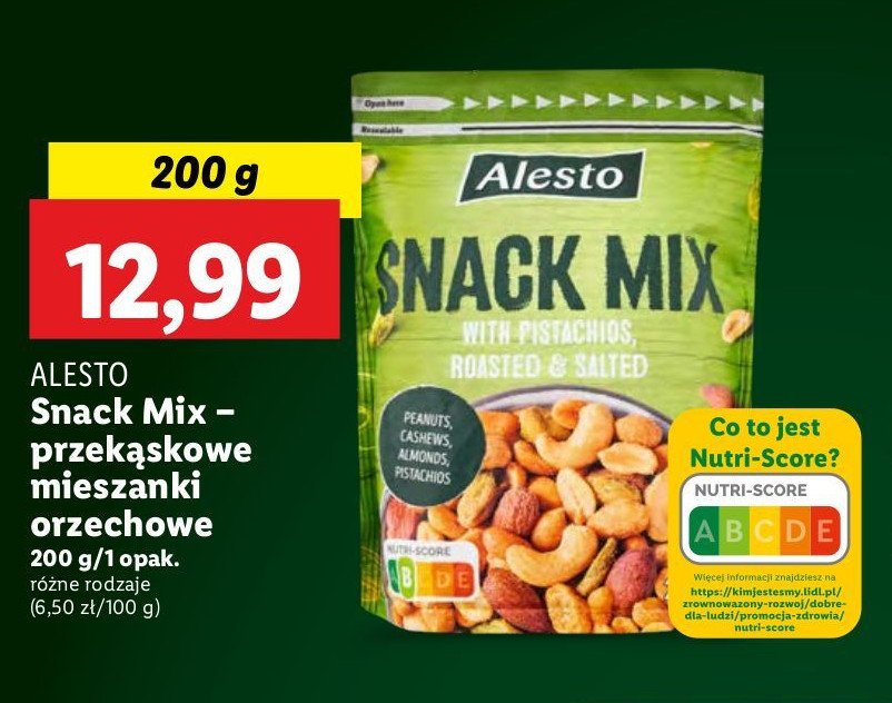 Snack mix z pistacjami Alesto promocja