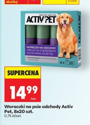 Woreczki na psie odchody Activ Pet, 8x20 szt. promocja w Biedronka