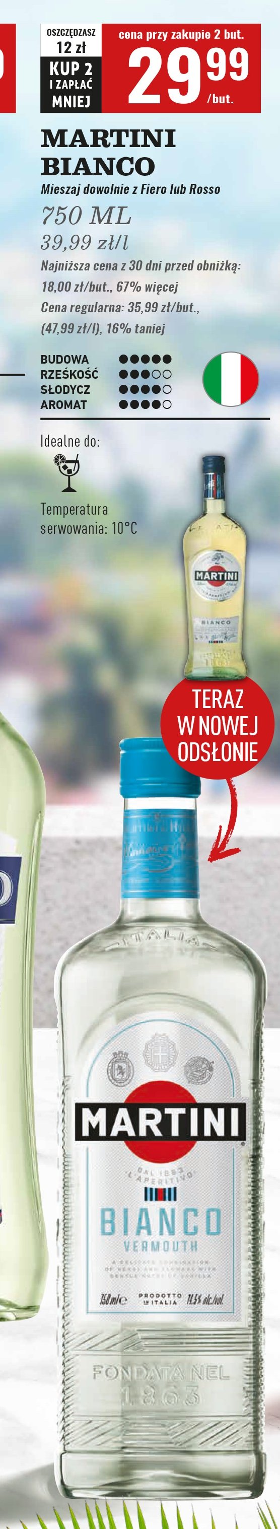 Vermouth Martini bianco promocja w Biedronka
