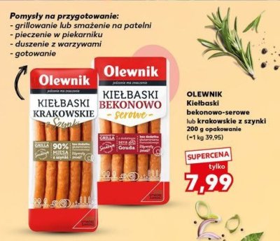 Kiełbaski bekonowo-serowe Olewnik promocja