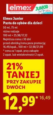 Pasta do zębów dla dzieci Junior różne rodzaje promocja w Lidl