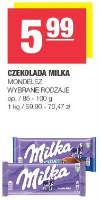 Czekolada mleczna Mondelez wybrane rodzaje promocja