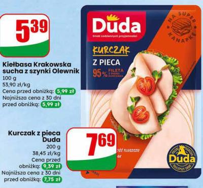 Kiełbasa Krakowska sucha z szynki Olewnik promocja w Dino