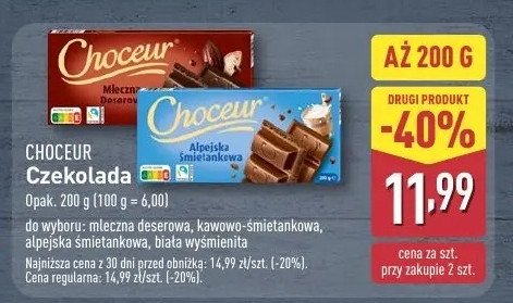 Czekolada biała wyśmienita Choceur promocja