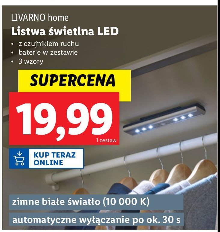 Listwa świetlna led z czujnikiem ruchu LIVARNO HOME promocja w Lidl