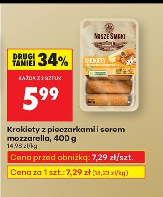 Krokiety z pieczarkami i serem mozzarella, 400 g promocja w Biedronka