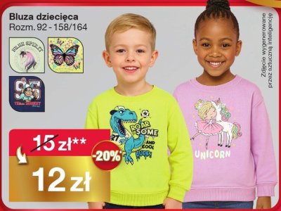 Bluza dziecięca Rozm. 92-158/164 promocja w Woolworth